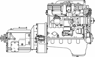 Общий вид дизеля Д-245.30Е2 с коробкой передач. Вид справа